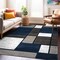 World Rug Gallery Contemporary Modern Boxes Design Soft Area Rug 5'3'' x 7'3'' Navy 106NAVY5X7 - alternate 6